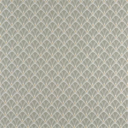 Designer Fabrics Designer Fabrics D305 54 in. Wide ; Green; White And Gold Fan Jacquard Woven Upholstery Fabric D305